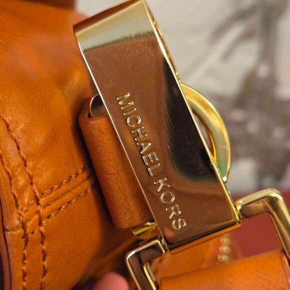 Michael Kors Collection Darrington Large Camel Color Leather Bag - Picture 10 of 15